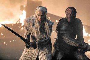 Iain Glen (right) with Emilia Clarke in “Game of Thrones” —HBO; PHOTO BY JONATHAN FORD