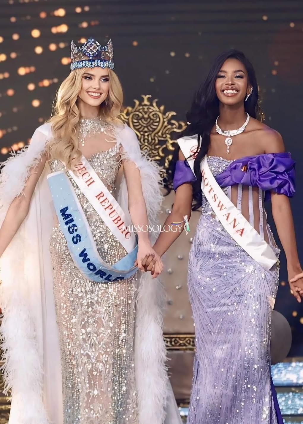 Miss Botswana lauds Miss World Krystyna Pyszkova, thanks organization.Lesego Chombo from Botswana (right) and newly-crowned Miss World Krystyna Pyszkova/MISSOSOLOGY FACEBOOK PHOTO