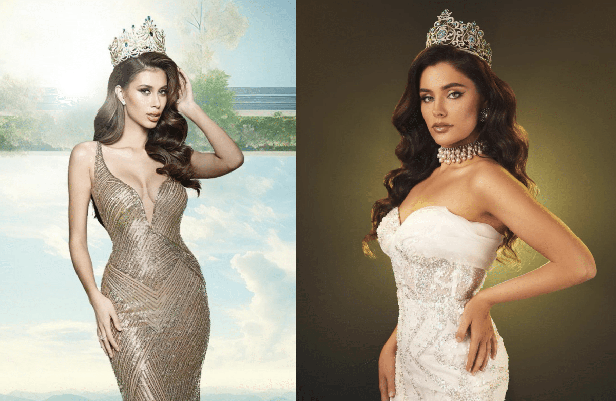 Cebuana beauty Chantal Schmidt places second in Miss Eco International pageant | The Philippines' Chantal Schmidt (left) and Ukraine's Angelina Usanova (right) for Miss Eco International. Images from Facebook / The Miss Philippines, Miss Eco International pageants