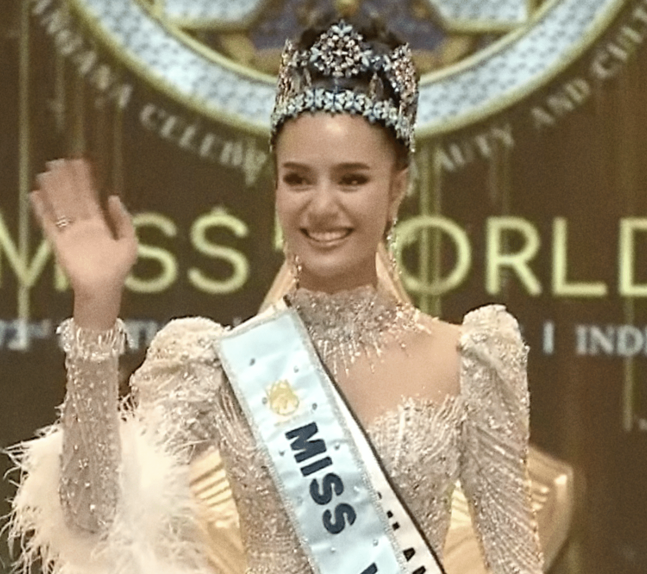 Suchata Chuangsri of Thailand crowned Miss World 2025 in India